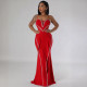 Hot Drill Mesh Patchwork Lace Maxi Dress NY-3161