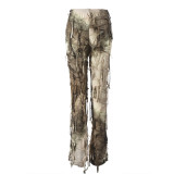 Tie Dye Print Tassel Casual Pants GFRT-7801PG