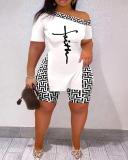 Short Sleeve Print Split Two Piece Shorts Set GMES-S1008