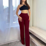 Casual Loose Solid Wide Leg Pants GHYX-027