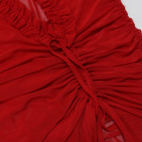 Sexy See-through Solid High Split Maxi Dress CYA-901203