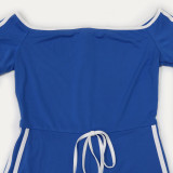 Solid Color One Neck Two Piece Shorts Set CYA-901193