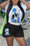 Cartoons Print Short Sleeve Two Piece Shorts Set GDNF-N8008M20