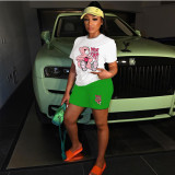 Plus Size Casual Print Short Sleeve Loose 2 Piece Set GDNF-N8008L24