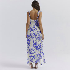 Sexy Print Sleeveless Patchwork Maxi Dress NY-3200