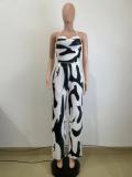 Print Halter Vest Wide Leg Pants 2 Piece Set QODY-6036