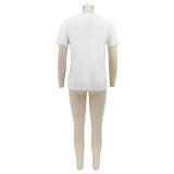 Letter Print Short Sleeve T Shirt SFY-001-1