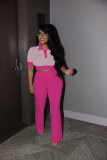 Patchwork Contrast Color Two Piece Pants Set SFY-2773