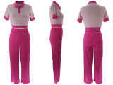 Patchwork Contrast Color Two Piece Pants Set SFY-2773