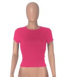 Solid Color Short Sleeve Casual T Shirt MZ-2852