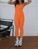 Solid Color Sling Tight Jumpsuit MZ-2858