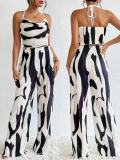 Print Halter Vest Wide Leg Pants 2 Piece Set QODY-6036