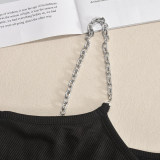 Metal Chain Hollow T-Shirt Vest GNZD-9243TD