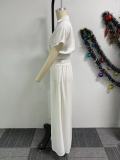 Solid Color Loose Flare Pants Two Piece Set NY-10780