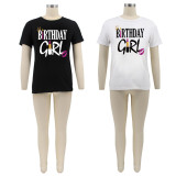Letter Print Short Sleeve T Shirt SFY-001-1
