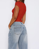 Solid Color Short Sleeve Casual T Shirt MZ-2852