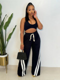 Casual Sport Solid Patchwork Straight Pant MIL-T119