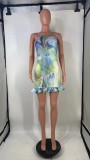 Sexy Print Tube Tops Patchwork Mini Dress GDNY-1022