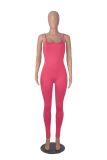 Solid Color Sling Tight Jumpsuit MZ-2858