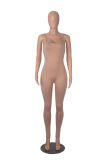 Solid Color Sling Tight Jumpsuit MZ-2858