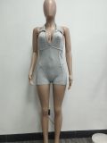 Casual Sleeveless Backless Halter Romper NYF-8171