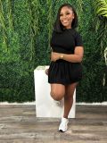 Solid Color Lapel Sport Two Piece Skirts Set CH-24028S