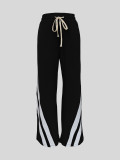 Casual Sport Solid Patchwork Straight Pant MIL-T119