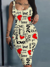 Printed Sleeveless Slim Dress SFY-199