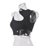 Metal Chain Hollow T-Shirt Vest GNZD-9243TD