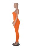 Solid Color Sling Tight Jumpsuit MZ-2858