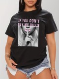 Letter Print Short Sleeve T Shirt SFY-001-1