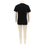 Letter Print Short Sleeve T Shirt SFY-001-1