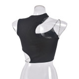 Metal Chain Hollow T-Shirt Vest GNZD-9243TD