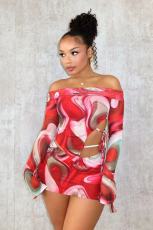 Casual Print One Shoulder Mini Dress OD-8670