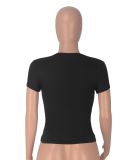 Solid Color Short Sleeve Casual T Shirt MZ-2852