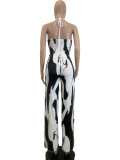 Print Halter Vest Wide Leg Pants 2 Piece Set QODY-6036