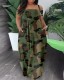 Casual Print Off Shoulder Maxi Dress GSRX-9059