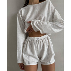 Soldi Color Short Sleeve Loose 2 Piece Shorts Set GSMU-23525MH