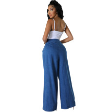 Fashion Loose Wide Leg Solid Color Jeans HSF-2780