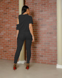 Solid Irregular Tops And Pants Two Piece Set LDS-3306