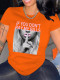 Plus Size Short Sleeve Print T Shirt GQF-A1200