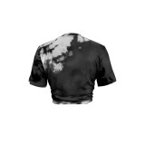 Print Tassel Split Tie Knot T Shirt GSDF-2070
