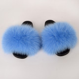 Solid Color Fur Slippers Sandals GZLF-B-265
