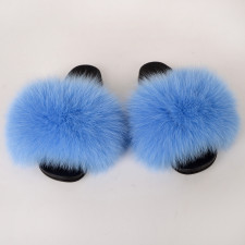 Solid Color Fur Slippers Sandals GZLF-B-265