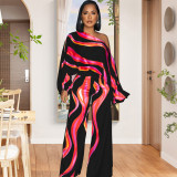 Fashion Slash Shoulder Long Sleeve Jumpsuit SMR-12225