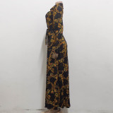 Long Sleeve Print Slim Maxi Dress SMR-11190