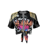 Print Tassel Split Tie Knot T Shirt GSDF-2070