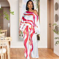 Fashion Slash Shoulder Long Sleeve Jumpsuit SMR-12225