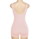 Solid Color Sleeveless Backless Slim Romper GYME-K22Q25057
