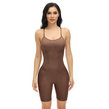Solid Color Sling Slim Shaping Romper GYWU-P801